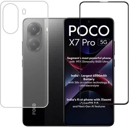 KANCHA Front and Back Screen Guard for Poco X7 pro, Poco X7 pro 5G, Poco X7 pro