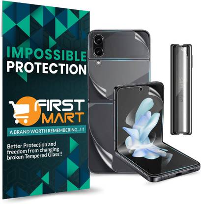 FIRST MART Front and Back Screen Guard for Samsung Galaxy Z Flip4 5G, Samsung Z Flip 4 5G, 4 Layer Unbreakable Membrane for Front, Back and Side Film