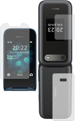ZINGTEL Front and Back Screen Guard for NOKIA 2760 FLIP (Front Matte Finish & Back 3d Carbon Fiber)