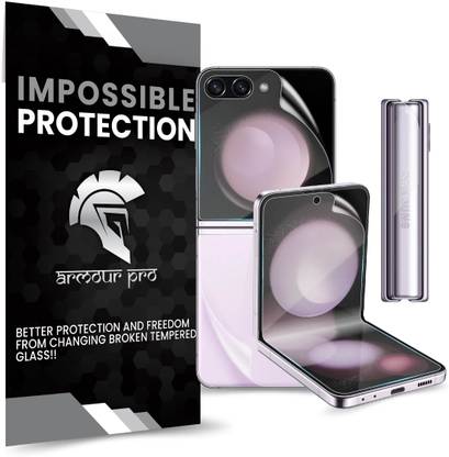 ArmourPro Front and Back Screen Guard for Samsung Galaxy Z Flip5 5G, Samsung Z Flip 5 5G, 4 Layer Unbreakable Membrane for Front, Back and Side Film