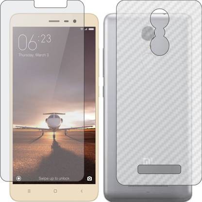 MOBART Front and Back Screen Guard for XIAOMI REDMI NOTE 3 PRO (Front Matte Finish & Back 3d Carbon Fiber)