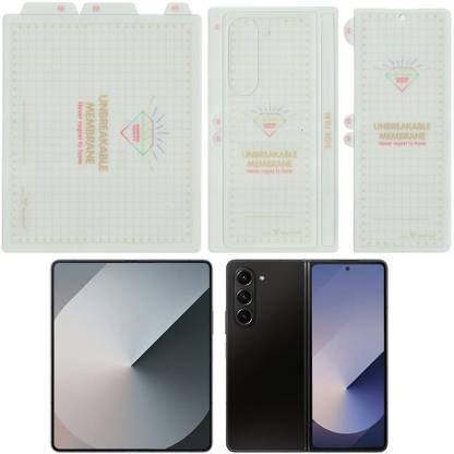 Nik's World Front and Back Screen Guard for Samsung Galaxy Z Fold 7 5G Clear Protective Unbreakable Membrane TPU Screen Protector - 3 Parts