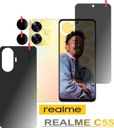 Zlymo Front and Back Screen Guard for realme C55