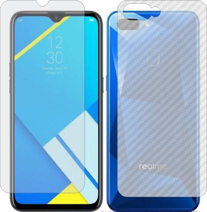 Mobling Front and Back Screen Guard for OPPO RMX 1941 REALME C2 (Front 9H Hardness Matte & Carbon Fiber Skin for Back)