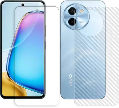 ARBAN Front and Back Screen Guard for vivo Y200t 5G (1 FRONT UNBREAKABLE TEMPERED WITH 1 BACK CARBON FIBER SKIN )