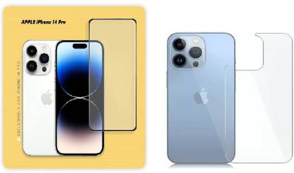 DSCASE Front and Back Screen Guard for APPLE iPhone 14 Pro, iPhone 14 Pro