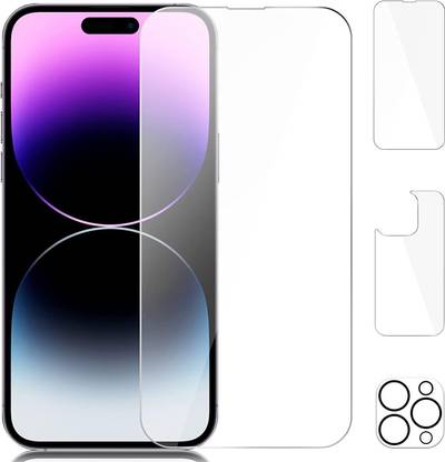 CUBES Front and Back Screen Guard for Apple iphone 14 Pro Combo Offer 1 Screen Guard | 1 Back Guard | 1 Camera Lens Protector