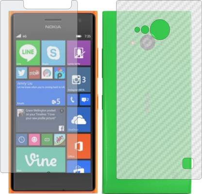 MOBART Front and Back Screen Guard for NOKIA LUMIA 730 DUAL SIM (Front Matte Finish & Back 3d Carbon Fiber)