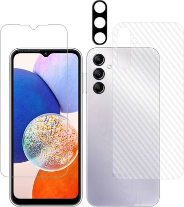 Vatsin Front and Back Screen Guard for Samsung Galaxy A14, Samsung Galaxy A14 [Back Carbon Fiber] [Rear Camera Lens Guard]