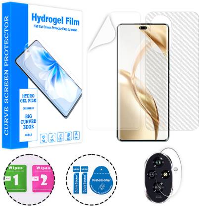 SOMTONE Front and Back Screen Guard for Honor 200 Pro 5G (1 HYDROGEL SCREEN PROTECTOR WITH 1 CARBON FIBER SKIN AND 1 CAMERA LENS PROTECTOR)