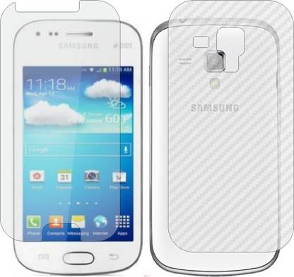 Mobling Front and Back Screen Guard for SAMSUNG S DUOS S7562 (Front 9H Hardness Matte & Carbon Fiber Skin for Back)