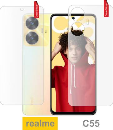 skrechtech Front and Back Screen Guard for realme C55, C55