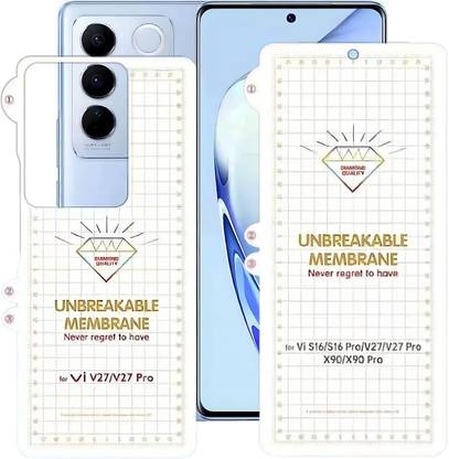 UNIKWORLD Front and Back Screen Guard for VIVO V27 Pro,Vivo V27 Pro Front and Back Screenguard Unbreakable Membrane [Fingerprint Unlock,Anti-Scratch] Front Back Screen Protector For Vivo V27 Pro