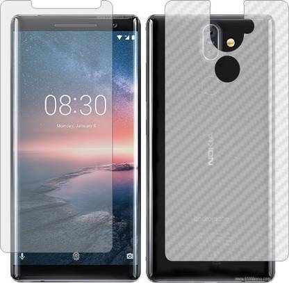 MOBART Front and Back Screen Guard for NOKIA TA 1005 NOKIA 8 SIROCCO (Front Matte Finish & Back 3d Carbon Fiber)