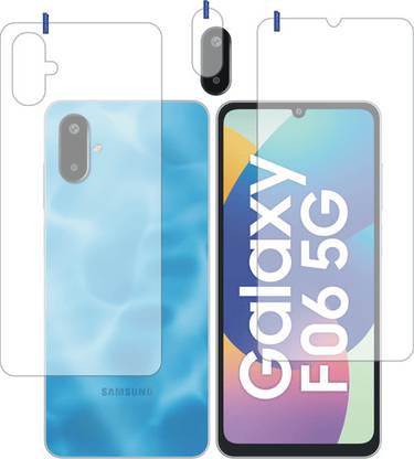 DESIBUZZ Front and Back Tempered Glass for SAMSUNG Galaxy F06 5G with camera lens protector
