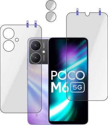 PONDRIK Front and Back Tempered Glass for POCO M6 5G