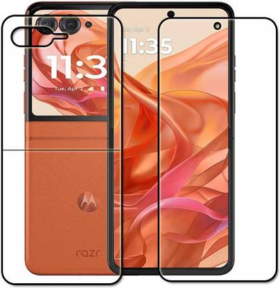 tombik Front and Back Tempered Glass for 1vq-Motorola Razr 50-fb