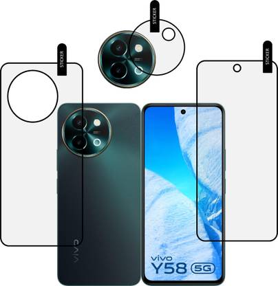 MOBKAVACH Front and Back Tempered Glass for Vivo Y58 5G WITH CAMERA LENS PROTECTOR