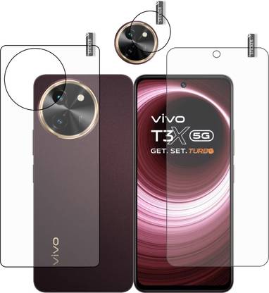 GARUDA GLASS Front and Back Tempered Glass for VIVO T3x 5G With Camera Lens Protector,VIVO t3x camera lens