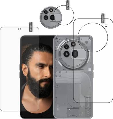 BOMGUARD Front and Back Tempered Glass for Nothing Phone 3A Pro With Camera Lens Protector (flexible)