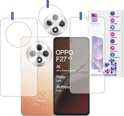 DESIBUZZ Front and Back Tempered Glass for Oppo F27 5G With Camera Lens Protector