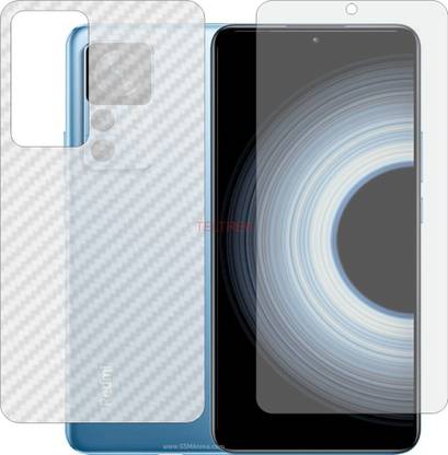 TELTREK Front and Back Tempered Glass for XIAOMI REDMI K50 ULTRA 22081212C (Front Matte Finish & Back 3d Carbon Fiber)