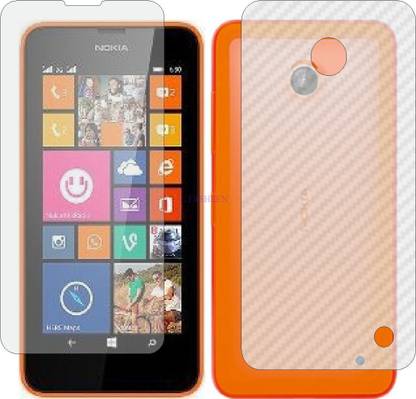 Fasheen Front and Back Tempered Glass for NOKIA LUMIA 630 (Front Matte Finish & Back 3d Carbon Fiber)