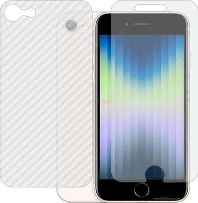 TELTREK Front and Back Tempered Glass for I PHONE SE 2022 (Front Matte Finish & Back 3d Carbon Fiber)