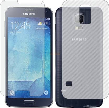 TELTREK Front and Back Tempered Glass for SAMSUNG S5 NEO (Front Matte Finish & Back 3d Carbon Fiber)