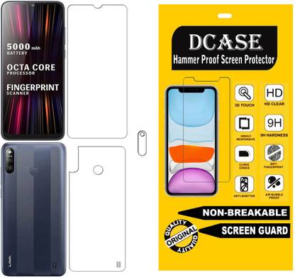 DCASE Front and Back Tempered Glass for Lava X2