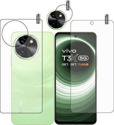 GARUDA GLASS Front and Back Tempered Glass for VIVO T3x 5G With Camera Lens Protector