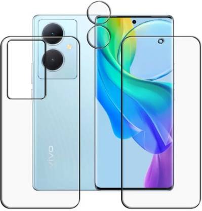 KHWABEEDA Front and Back Tempered Glass for VIVO Y78 5G FRONT AND BACK, CAMERA LENS TEMPERED GLASS