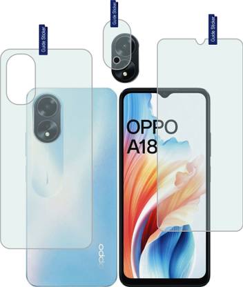DESIBUZZ Front and Back Tempered Glass for OPPO A18, (Flexible), camera lens