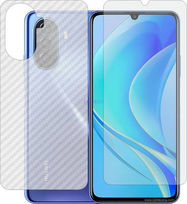 Fasheen Front and Back Tempered Glass for HUAWEI NOVA Y 70 PLUS (Front Matte Finish & Back 3d Carbon Fiber)