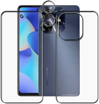 TICHUK Front and Back Tempered Glass for FTF- Tecno SPARK 10 PRO FRONT BACK CAMERA LENS.