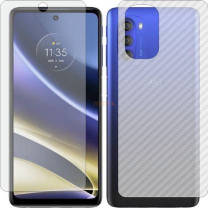 TELTREK Front and Back Tempered Glass for MOTO G51 5G (Front Matte Finish & Back 3d Carbon Fiber)