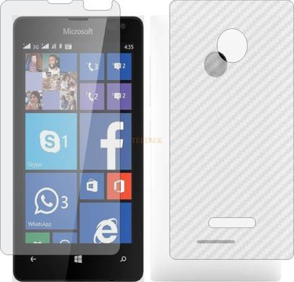 TELTREK Front and Back Tempered Glass for MICROSOFT LUMIA 435 (Front Matte Finish & Back 3d Carbon Fiber)