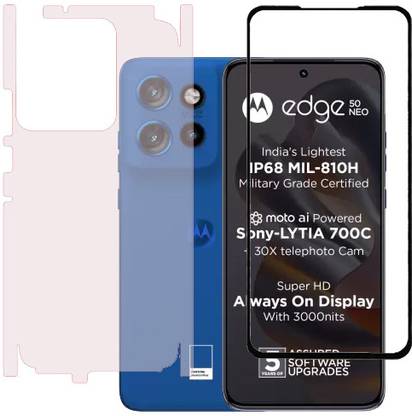 ECMERED Front and Back Tempered Glass for Motorola edge 50 neo, moto edge 50 neo, MOTOROLA EDGE 50 NEO, MOTO EDGE 50 NEO