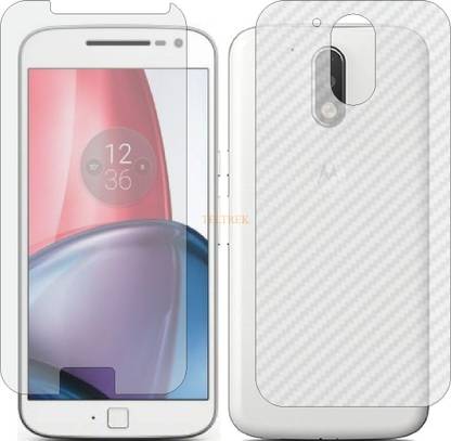 TELTREK Front and Back Tempered Glass for MOTOROLA MOTO G4 PLUS (Front Matte Finish & Back 3d Carbon Fiber)