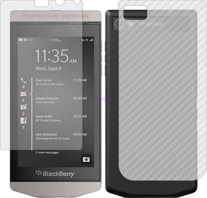 Fasheen Front and Back Tempered Glass for BLACKBERRY PORSCHE DESIGN P9982 (Front Matte Finish & Back 3d Carbon Fiber)