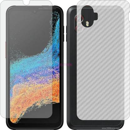 TELTREK Front and Back Tempered Glass for SAMSUNG GALAXY XCOVER 6 PRO (Front Matte Finish & Back 3d Carbon Fiber)