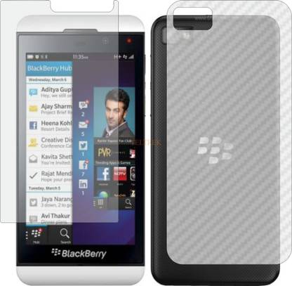TELTREK Front and Back Tempered Glass for BLACKBERRY Z10 (Front Matte Finish & Back 3d Carbon Fiber)