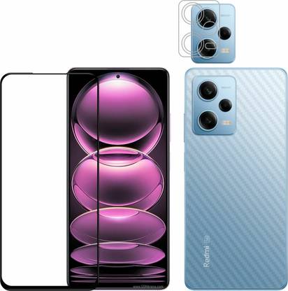 Vatsin Front and Back Tempered Glass for Redmi Note 12 5G, Redmi Note 12 5G [Back Carbon Fiber] [Rear Camera Lens Guard]