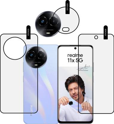 MOBKAVACH Front and Back Tempered Glass for REALME 11x 5G WITH CAMERA LENS PROTECTOR