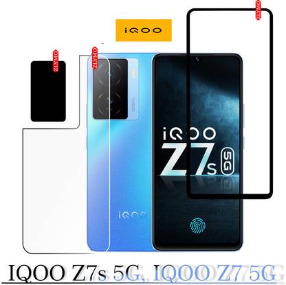 Zlymo Front and Back Tempered Glass for IQOO Z7s 5G, IQOO Z7 5G