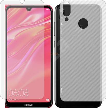 TELTREK Front and Back Tempered Glass for HUAWEI Y72019 (Front Matte Finish & Back 3d Carbon Fiber)