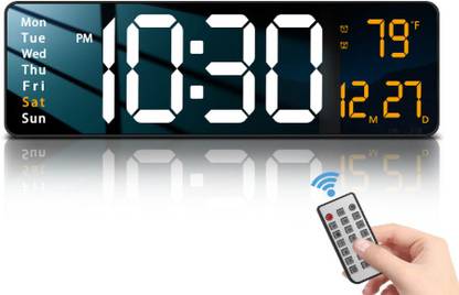 TIMEZONE Nano Glass for Digital Wall Clock with Remote Control, LED Display, Auto-Dimming, Countdown, Temperature - Copy (5)