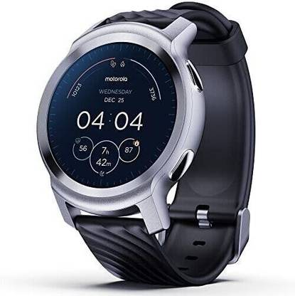 SYMPHONI Nano Glass for Motorola Moto Watch 100 Smart Watch,42-MM, GPS,14-Day Battery-Glacier Silver