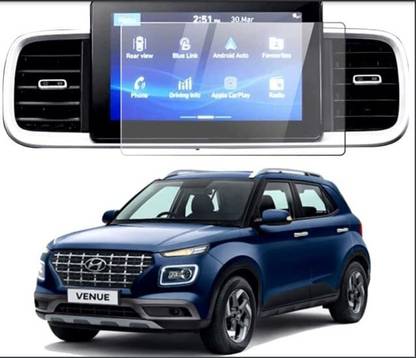 Grip Gaurd Edge To Edge Tempered Glass for Dashboard System Guard of Hyundai Venue Car Music system (Pack of 1)