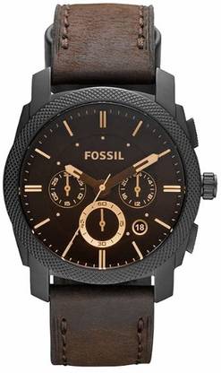Pushpa Nano Glass for Fossil Men Leather Machine Analog Black Dial Watch-Fs4656, Band Color-Brown - Copy (4)